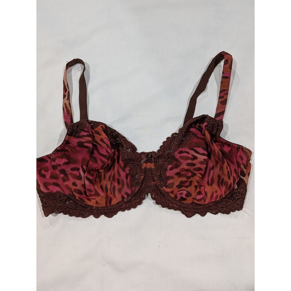 Whimsy by Lunaire Barbados Lace Underwire Demi Bra Style 152-11 Leopard Print